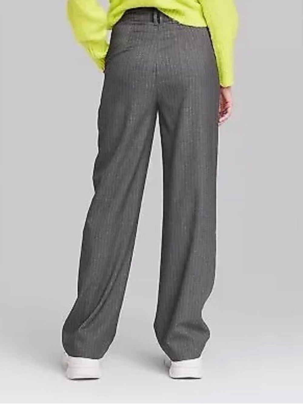 Wild Fable Gray Wide Leg Pleated Pants High Rise Large - Picture 3 of 12